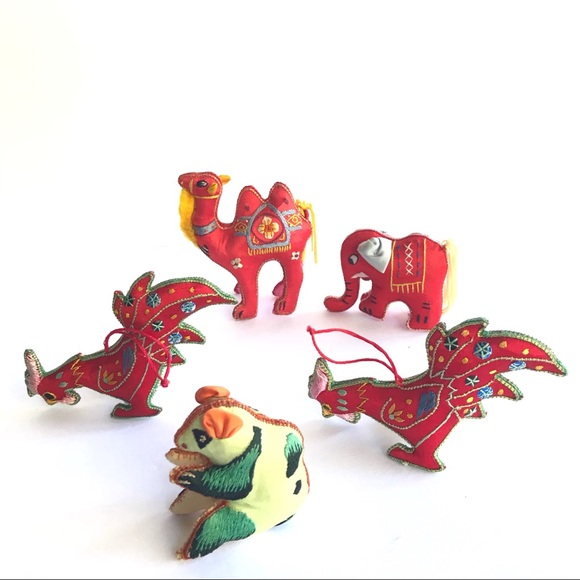 Other - *SOLD* Vintage Asian silk stuffed animal figurines